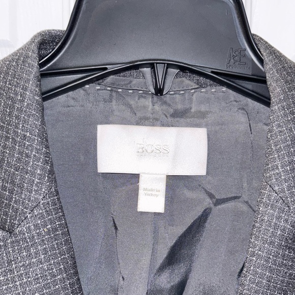 Boss Hugo Boss Jibena Women's Grey Wool Blazer/Pant Suit Size 12 Lined - Picture 4 of 16